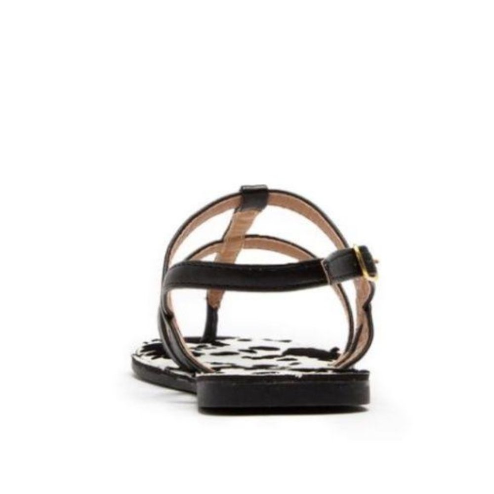 !! NEW !! Strappy Cow Print Sandals in Black - Picture 4 of 6